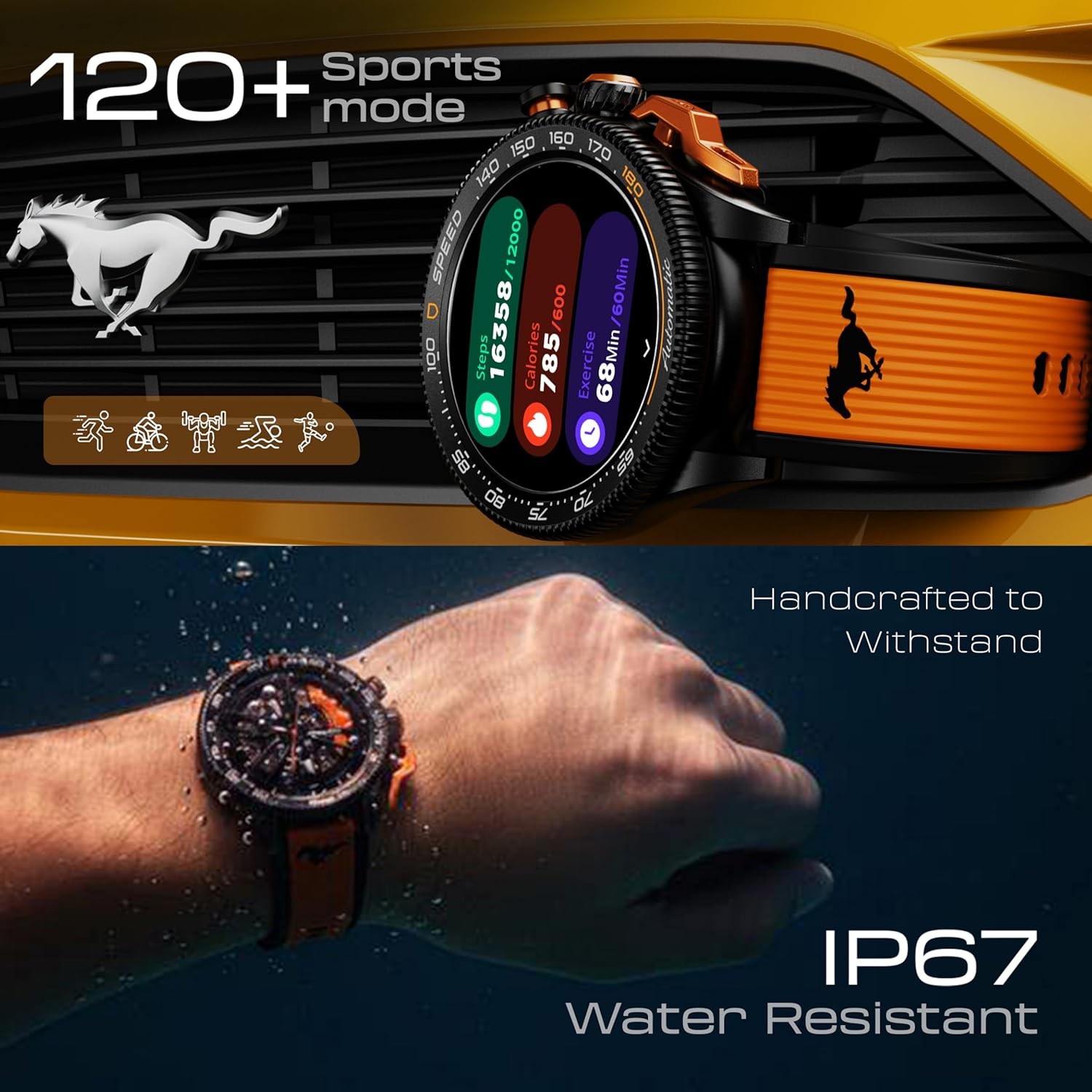 GOBOULT Newly Launched Mustang Stallion Smart Watch 1.43” AMOLED Display, Rotat