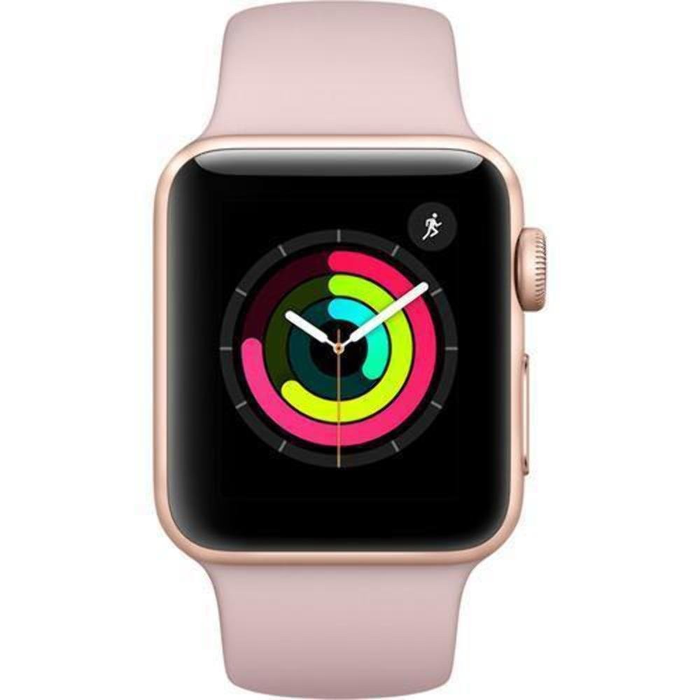 Apple SmrtWatc 26 42mm Watch Series 3 GPS Gold Aluminum Case +Pink Sand Sport Ba