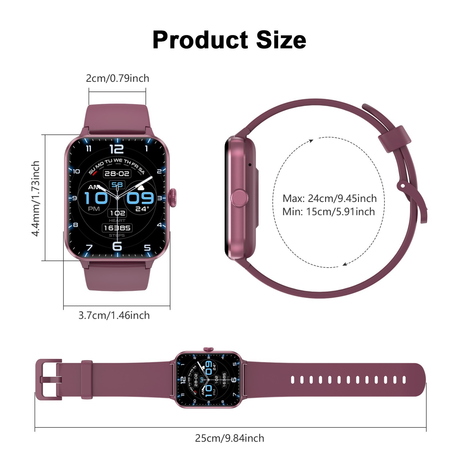 Bluetooth Smart watch Men/Women Bluetooth Compatible with iPhone Samsung Android
