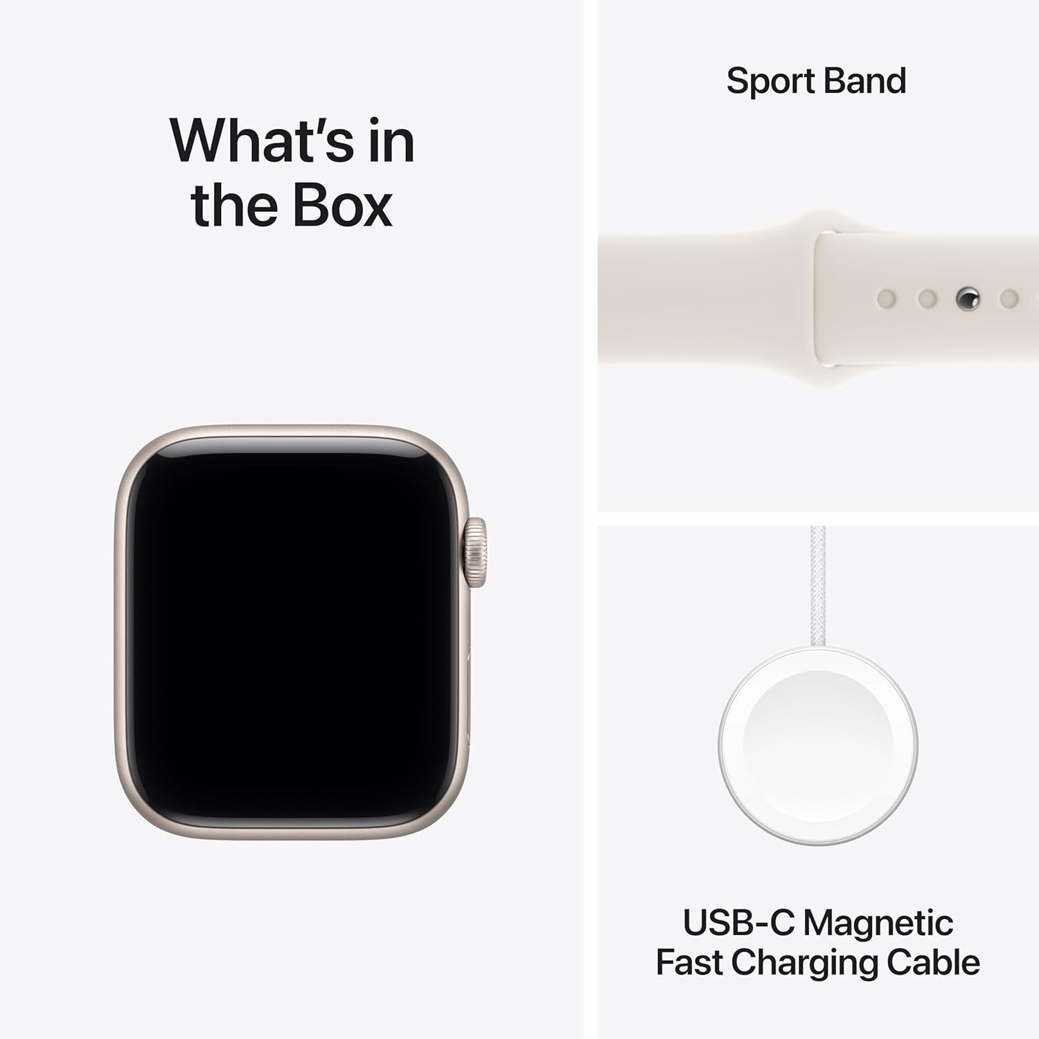 Apple Watch SE 3 44mm Starlight Aluminum – Starlight Sport Band MEHJ4LW/A