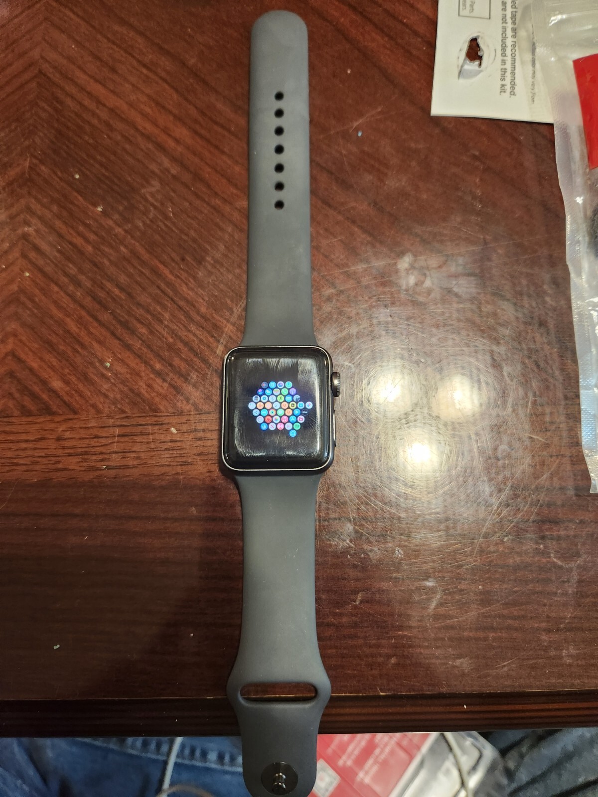 Apple Watch Series 3 38mm Space Gray Aluminum Case with Black Sport Band…