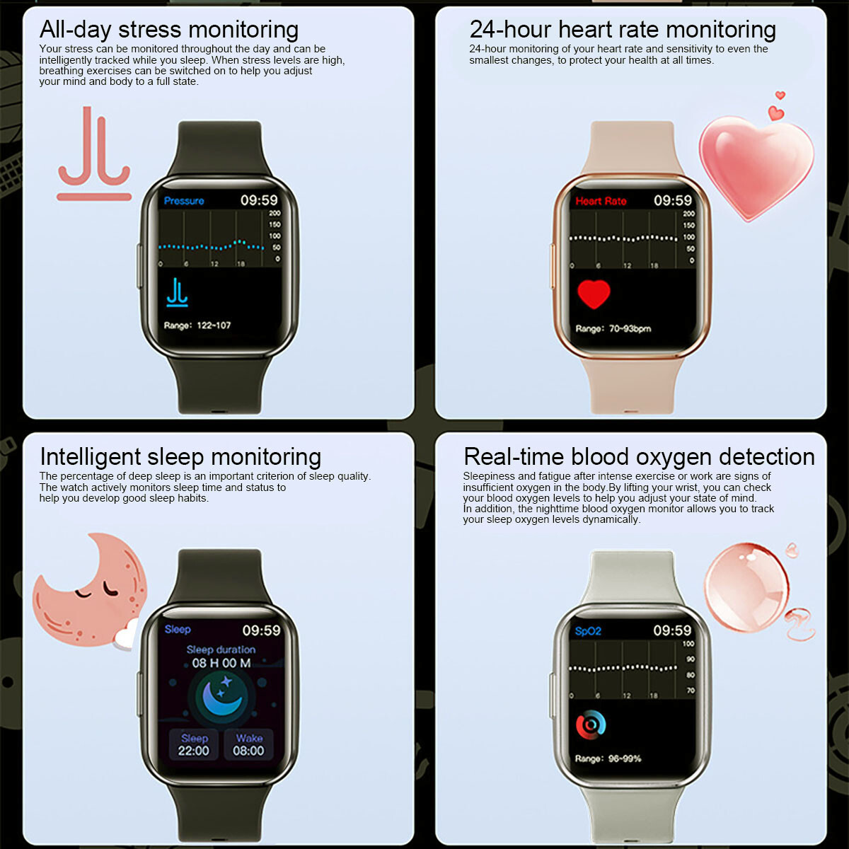 Smart Watch Men/Women’s Waterproof Smartwatch Bluetooth For iPhone Samsung 2024-