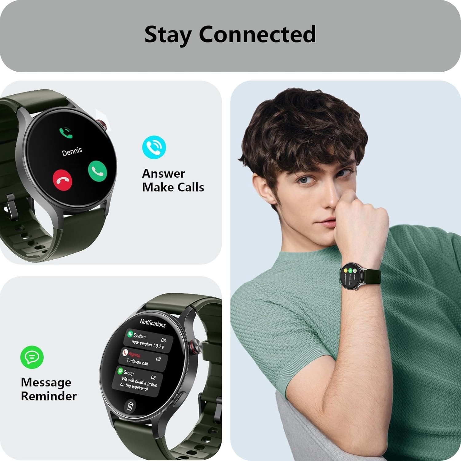 Smartwatch with AMOLED Display, Heart Rate & Sleep Tracker, Waterproof