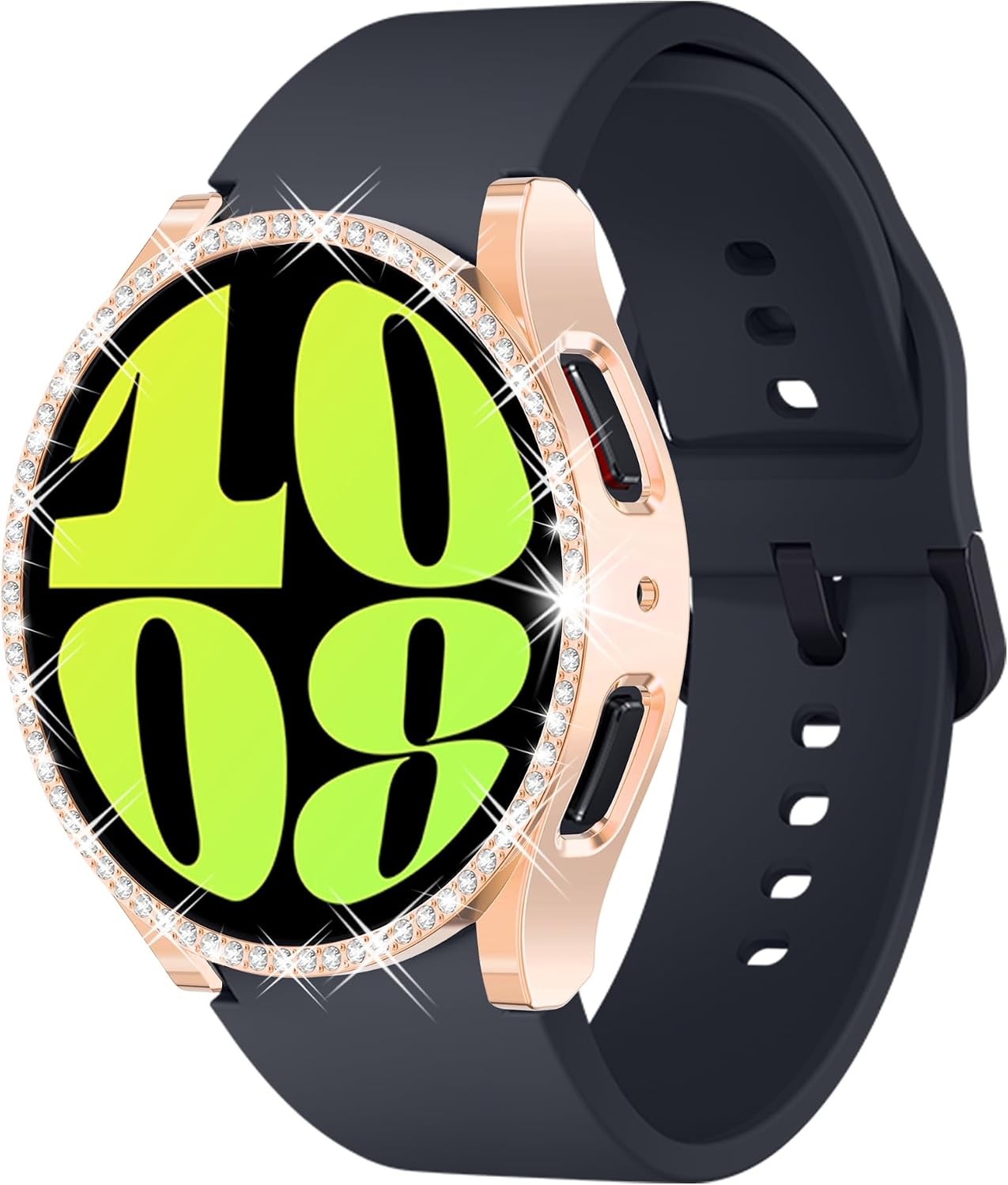 6-Pack Bling Case for Galaxy Watch 6 40mm Hard PC Rhinestones Frame Cover