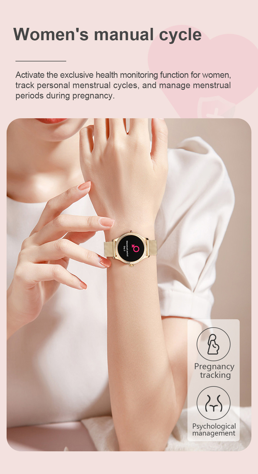 Smart Watch Women Ladies Bluetooth Call Fitness Tracker Waterproof Smartwatch