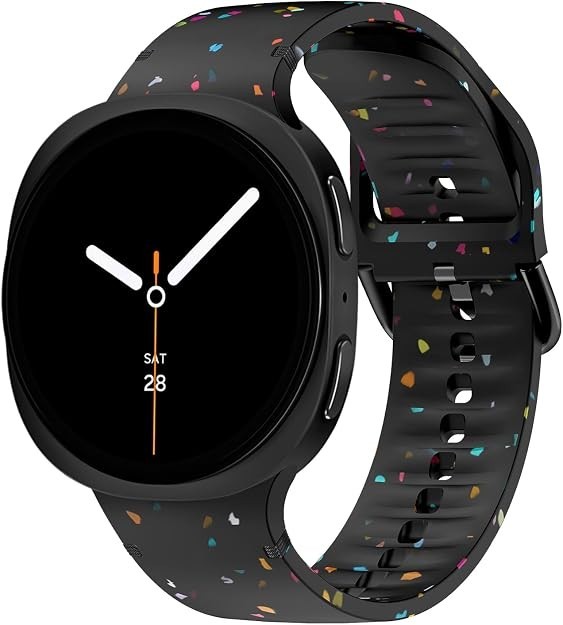 Samsung Galaxy Watch 8 40mm 44mm Black Silicone Strap, Gapless Design