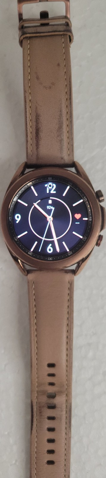 Samsung Galaxy Watch3 SM-R855U 41mm Rose Gold Metal Brown Leather Band TESTED