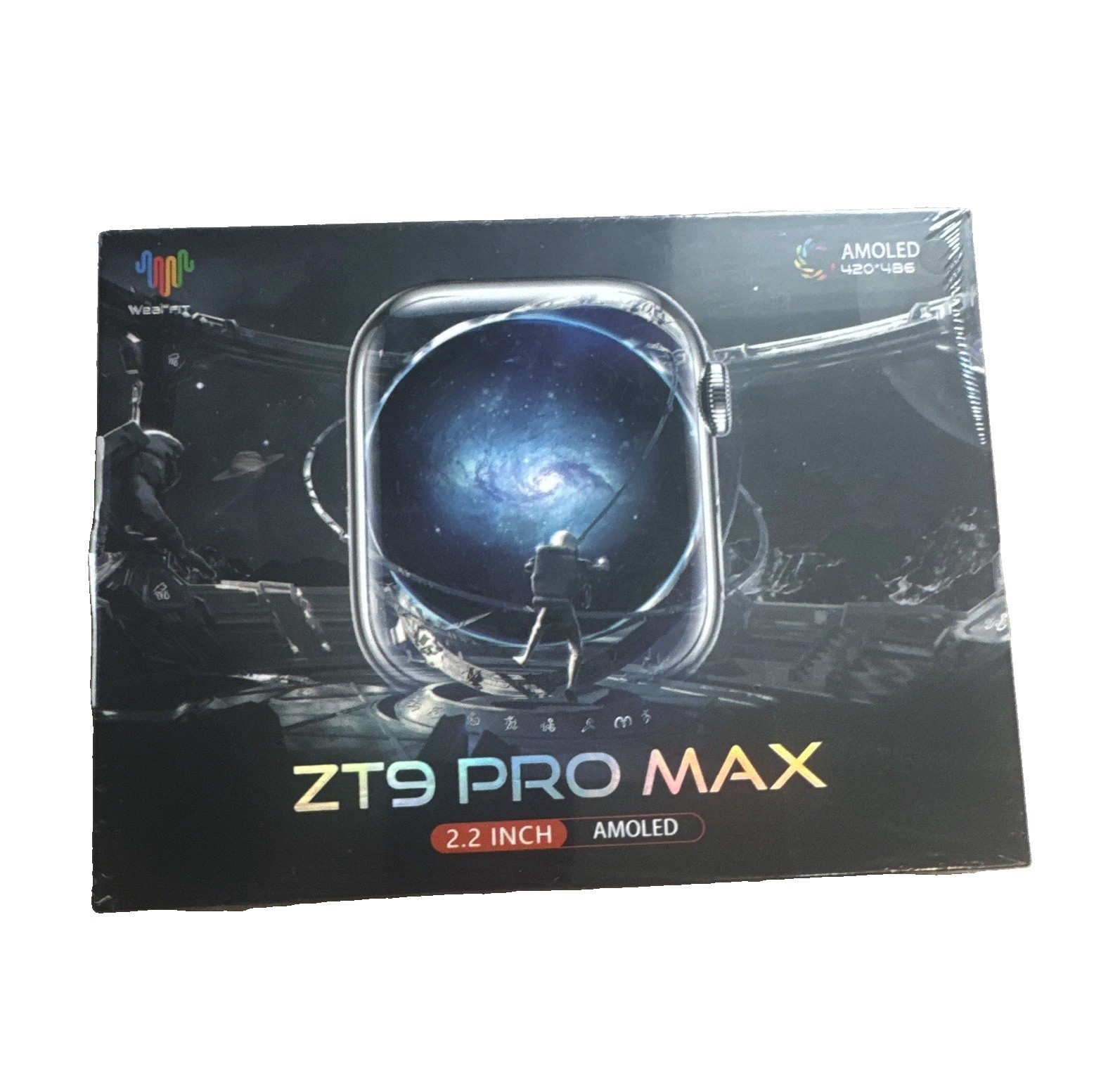 WearFit ZT9 Pro Max 2.2″ AMOLED Smartwatch NFC Black Band Silver Case
