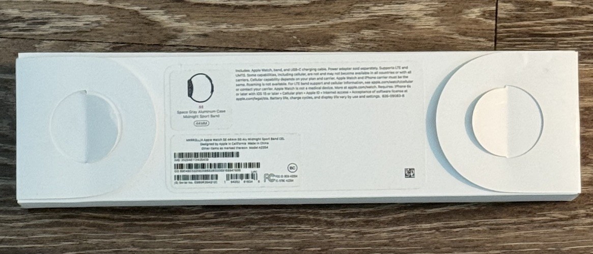 Apple Watch SE 44mm Midnight Space Gray Aluminum Case with Midnight Sport…