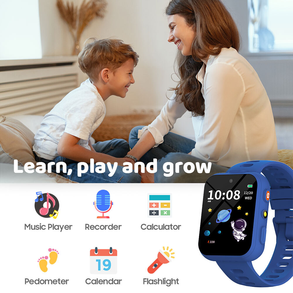 Smart Watch for Kids 1.8″ Fitness Tracker Watch Pedometer Puzzle Games for Kids