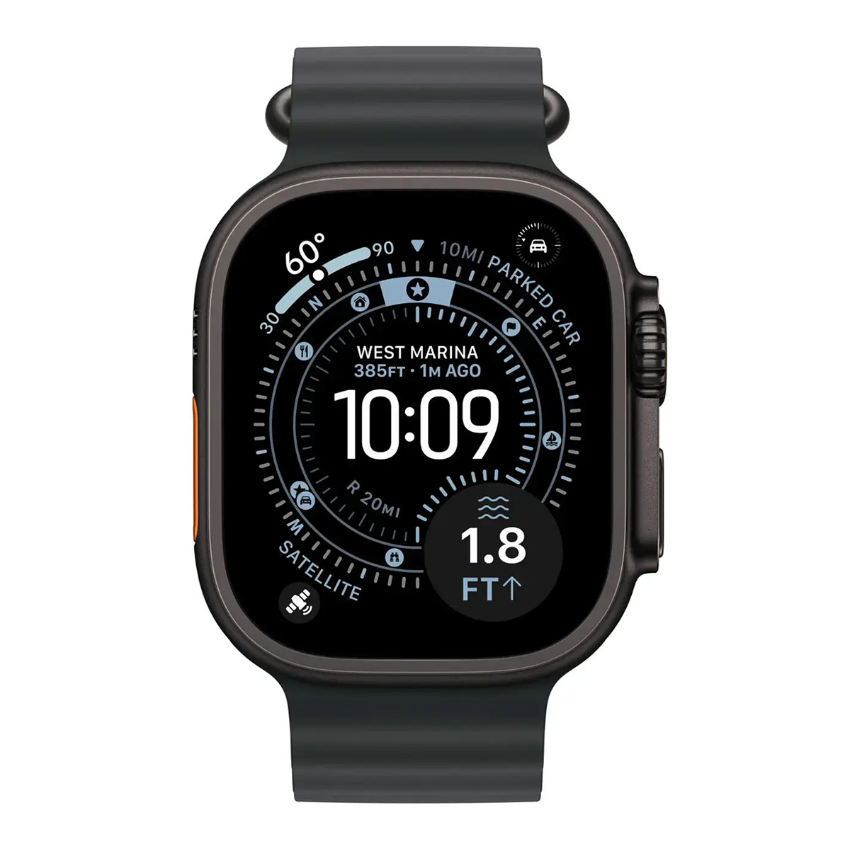 Apple Watch Ultra 3 49mm GPS Cellular Titanium Case w Black Ocean Band MF0J4LW/A