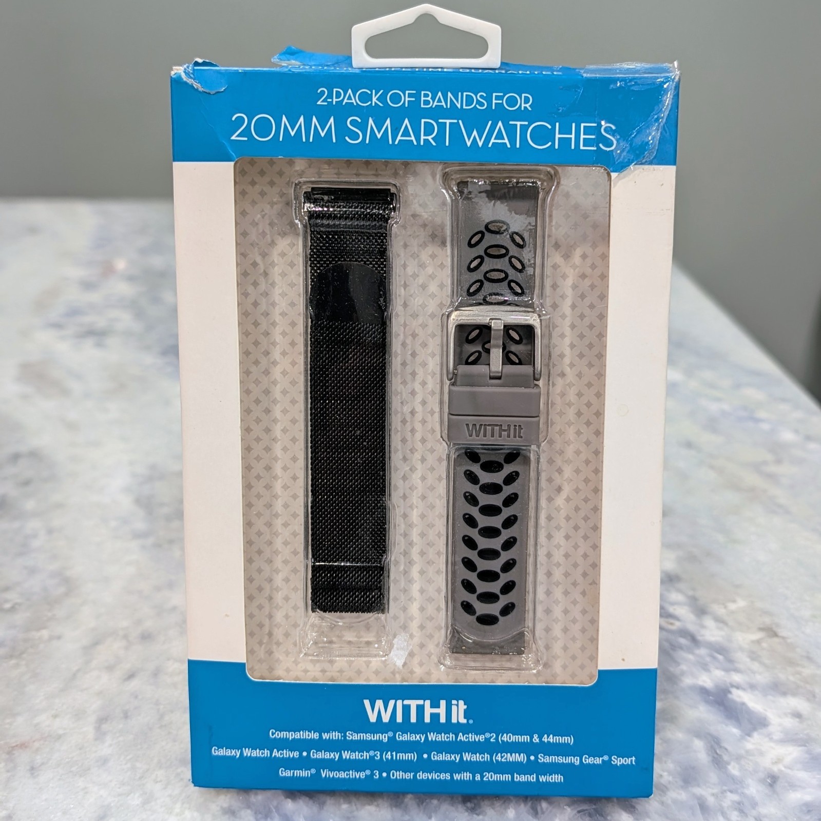 WITHit – Smartwatch Silicone & Stainless Steel Mesh Band 2 Pack Galaxy Samsung