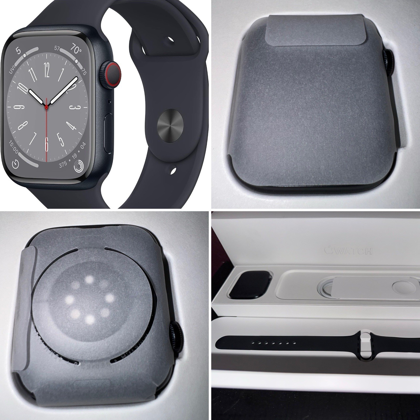 Open Box NEW Apple Watch Series 8 GPS Cellular BLK 45mm A2774 Aluminum MNVL3LL/A