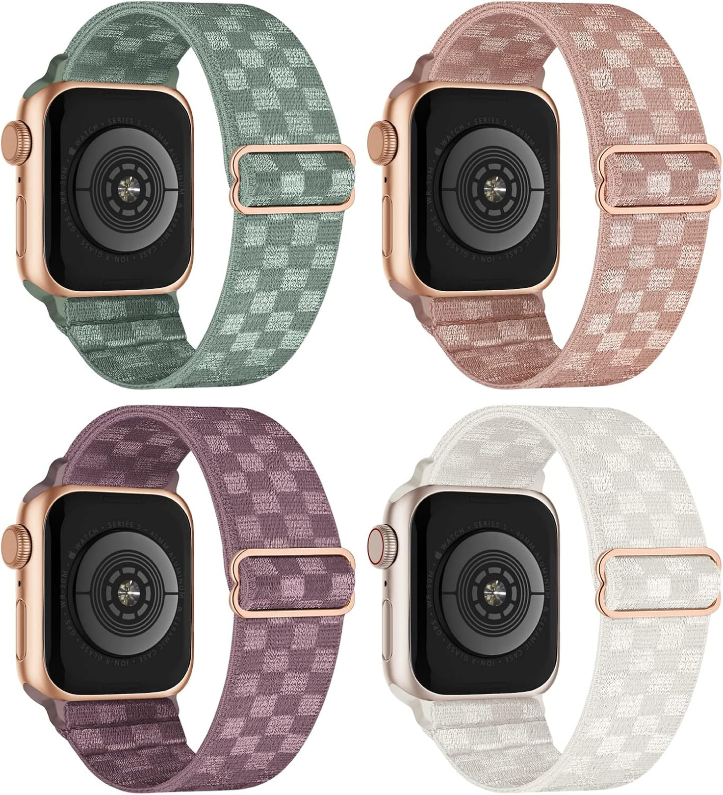 Stretchy Apple Watch Band Nylon Elastic Solo Loop Compatible with Series 1 2 3 4