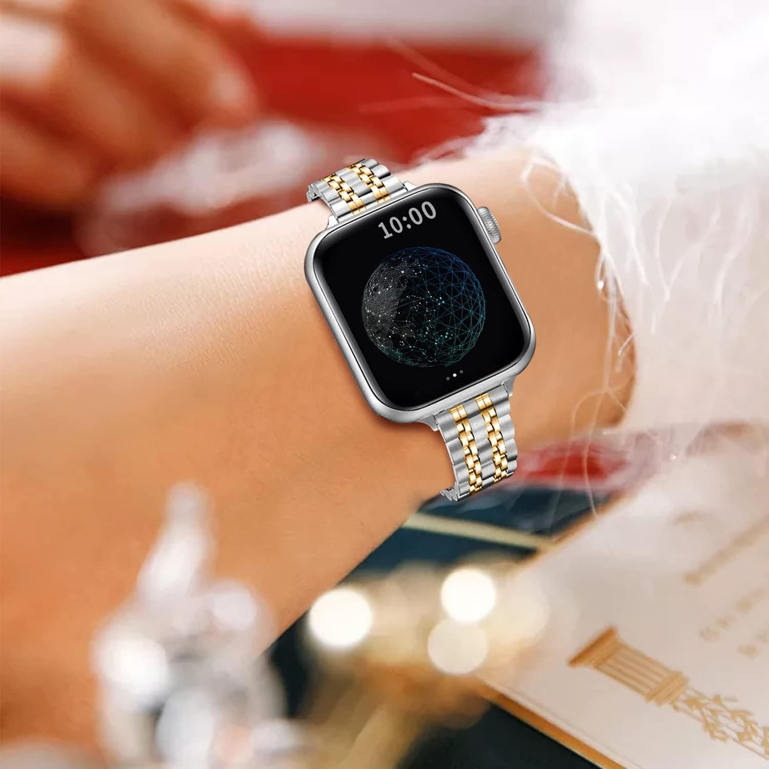 Luxury Gold Metal Watch Band for Apple Watch 38mm 40mm 42mm 44mm Series