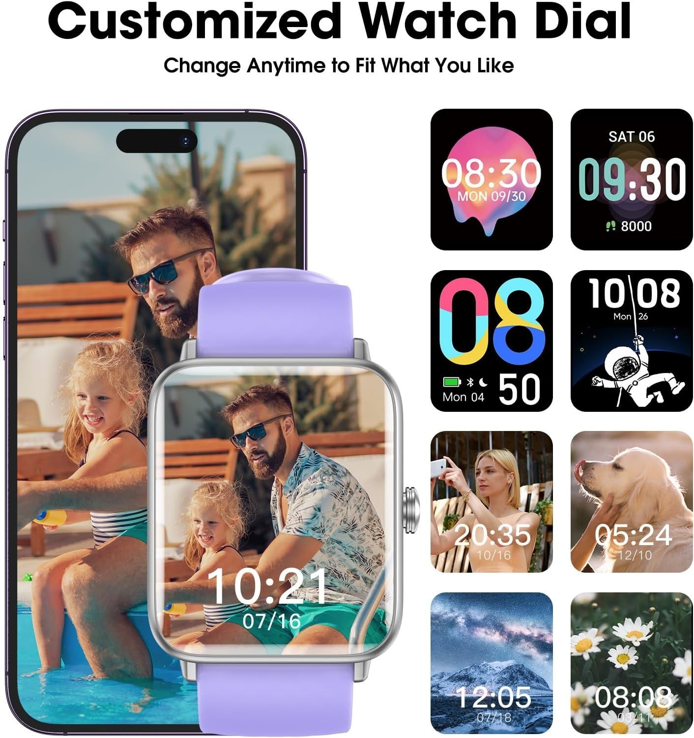 Reloj Inteligente de Mujer Hombre para Iphone Apple Samsung Android y Bluetooth