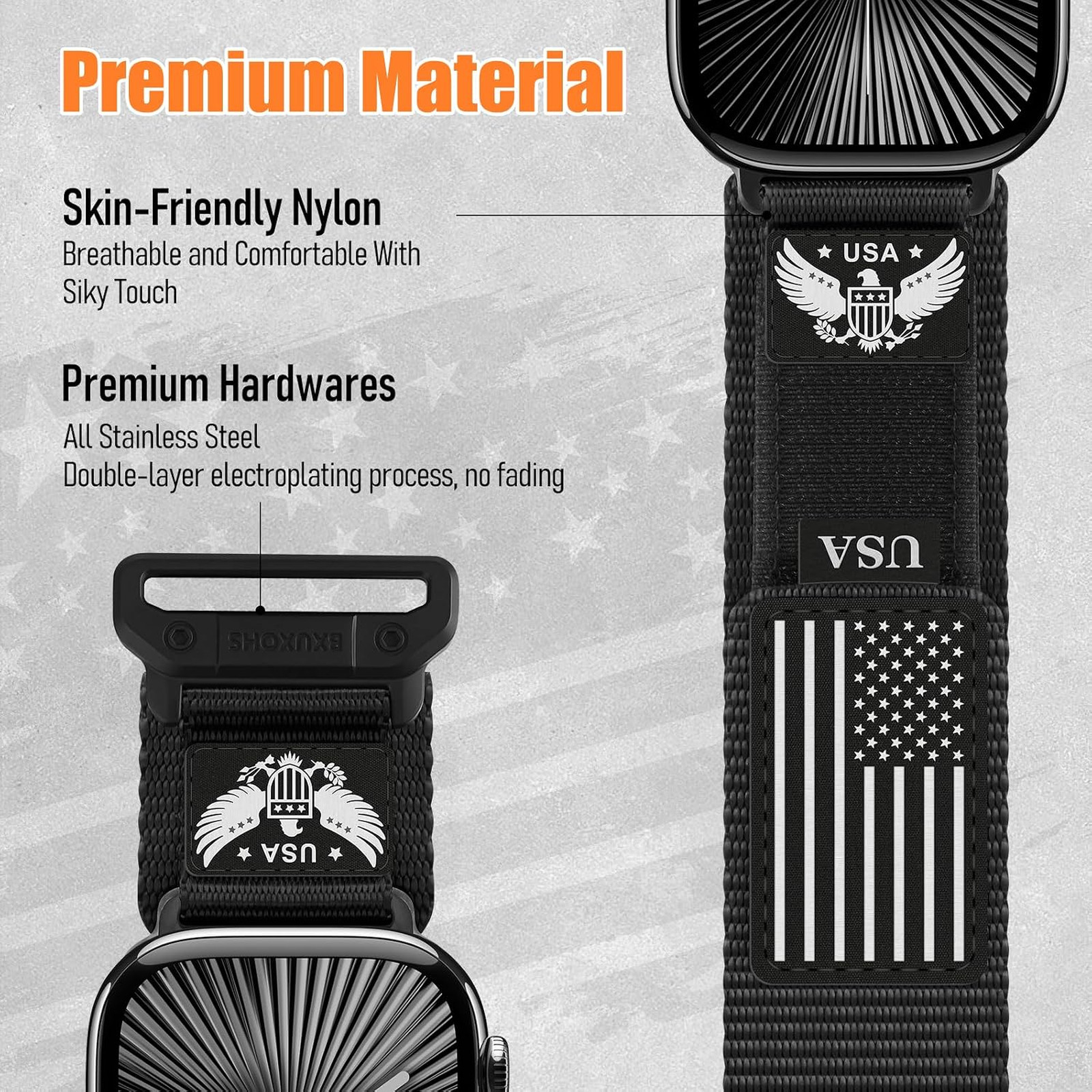 Rugged Nylon Watch Band for Apple Watch Ultra Series 3 2 1 49mm 45mm 44mm 42mm