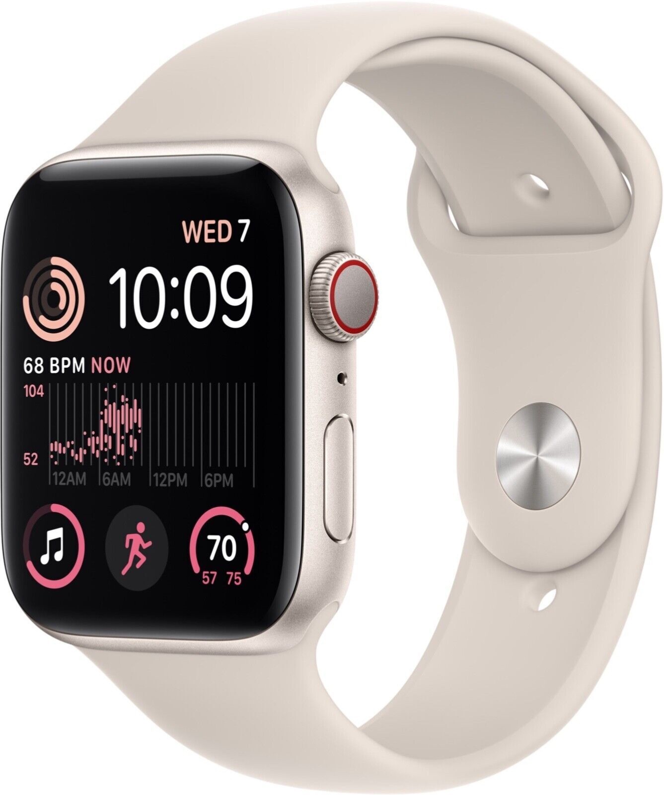 Apple Watch SE (2022) 40mm Starlight Aluminum Case with Sport Band, S/M (GPS…