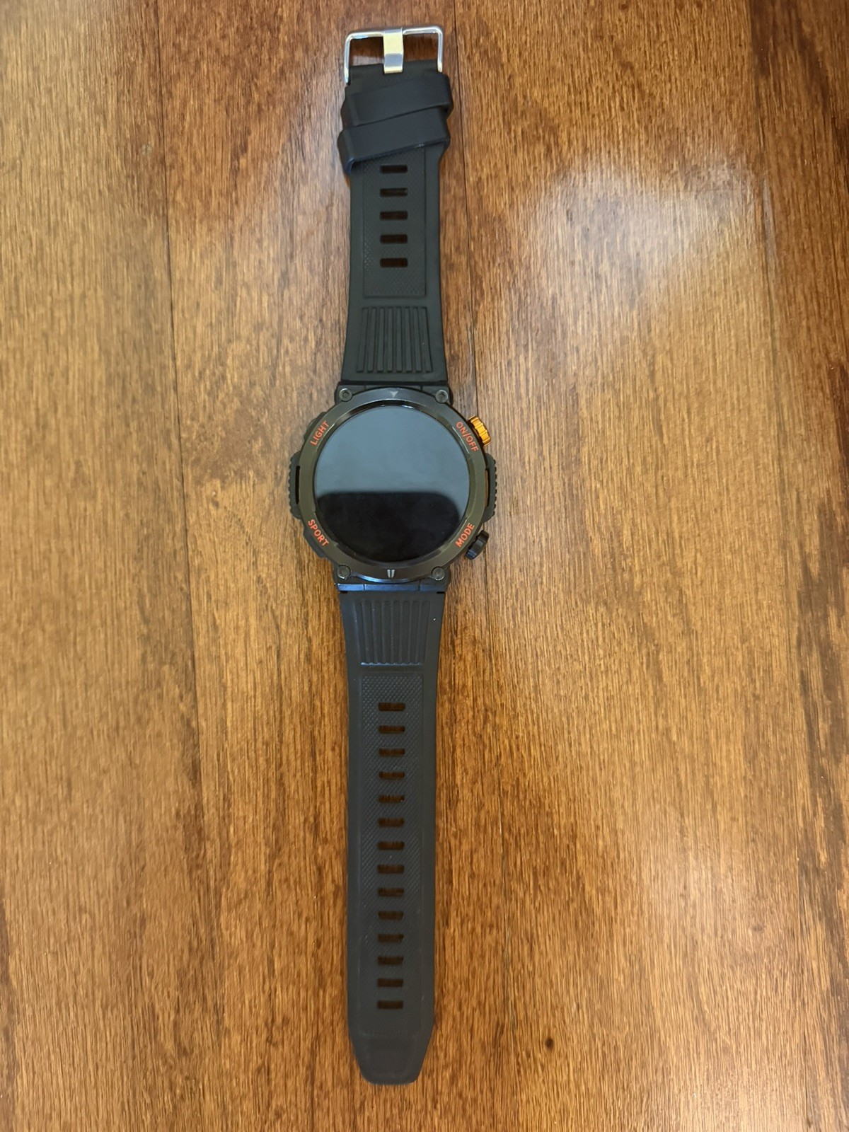 Black Silicone Band Smart Watch Touch Screen Plastic Case