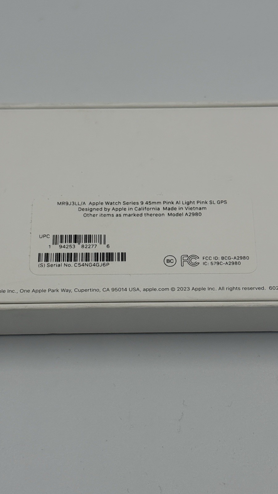 Apple Watch Series 9, 45mm Pink Aluminum Case, Pink Sport Loop Band