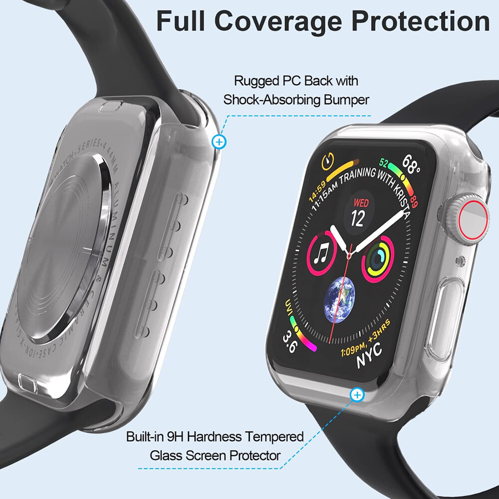 Protective Snap on Case Screen Protector Cover For Apple watch Series 7 41/45mm
