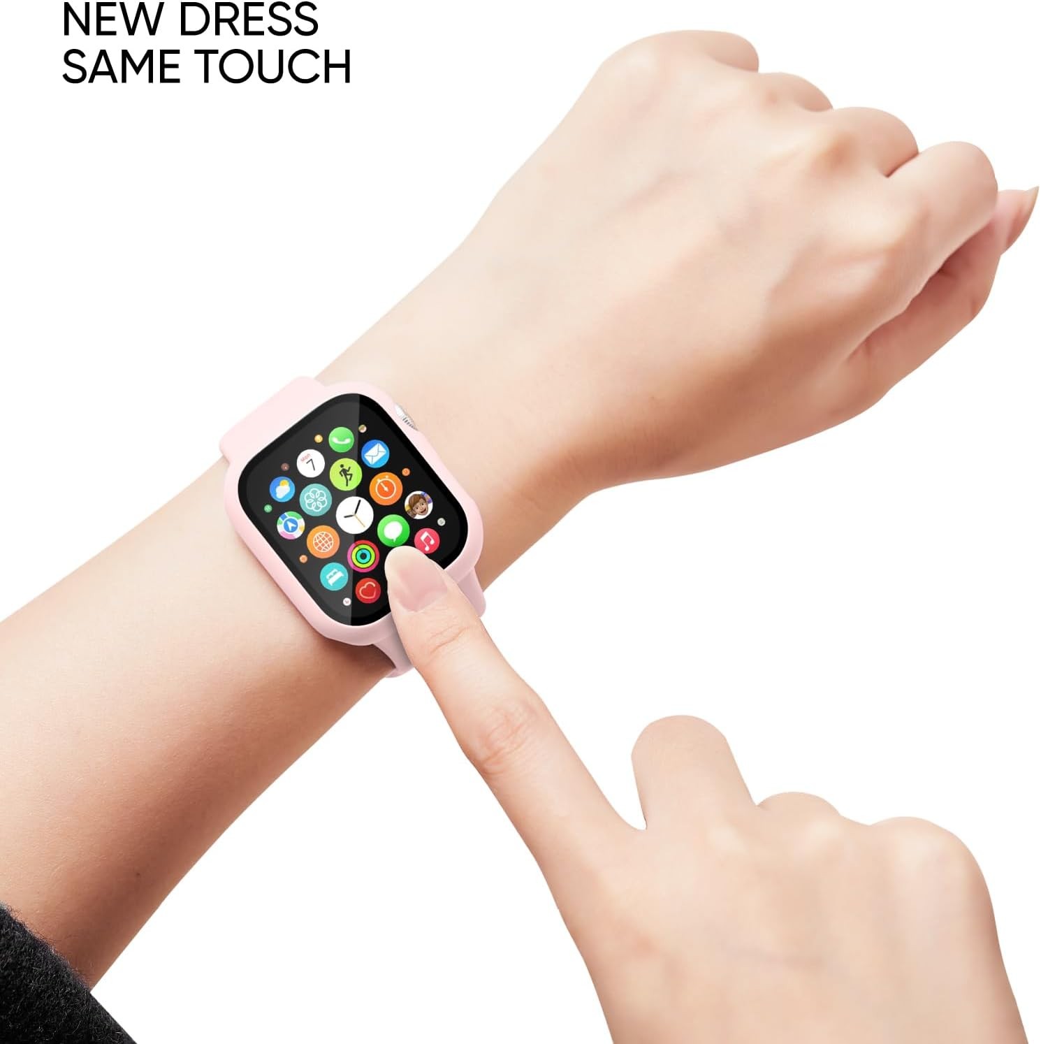 2 Pack Band with Case & Screen Protector for Apple Watch Series 9 41mm 45mm