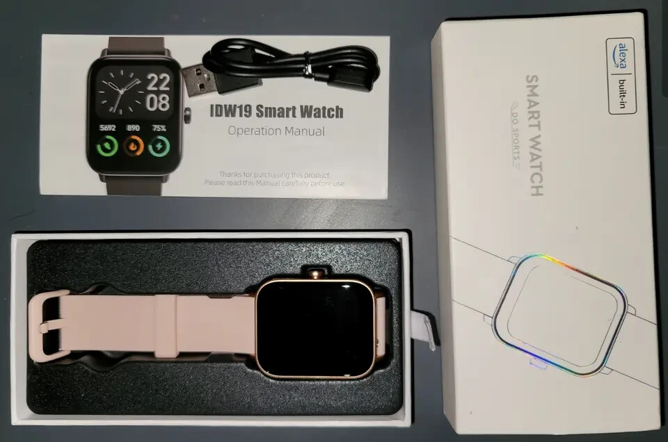 Do Sports Fitness Smart Watch IDW19 (Pink) w/ Alexa Built-In