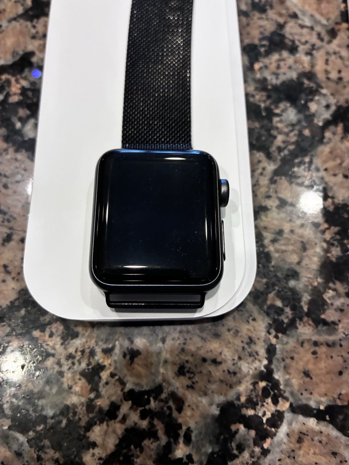 Apple Watch Series 3 38mm Space Gray Aluminum Case with Black Sport Band…