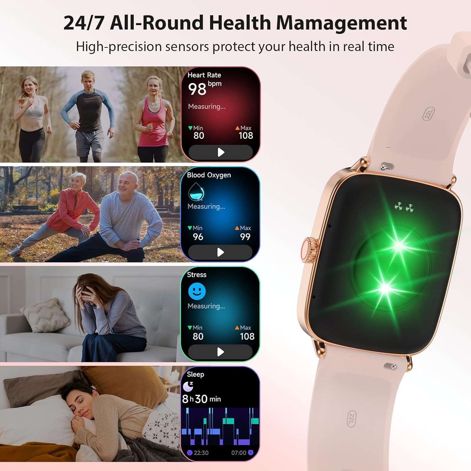 Reloj Inteligente Para iPhone Android De Mujer Smart Watch Pantalla Táct NEW US.