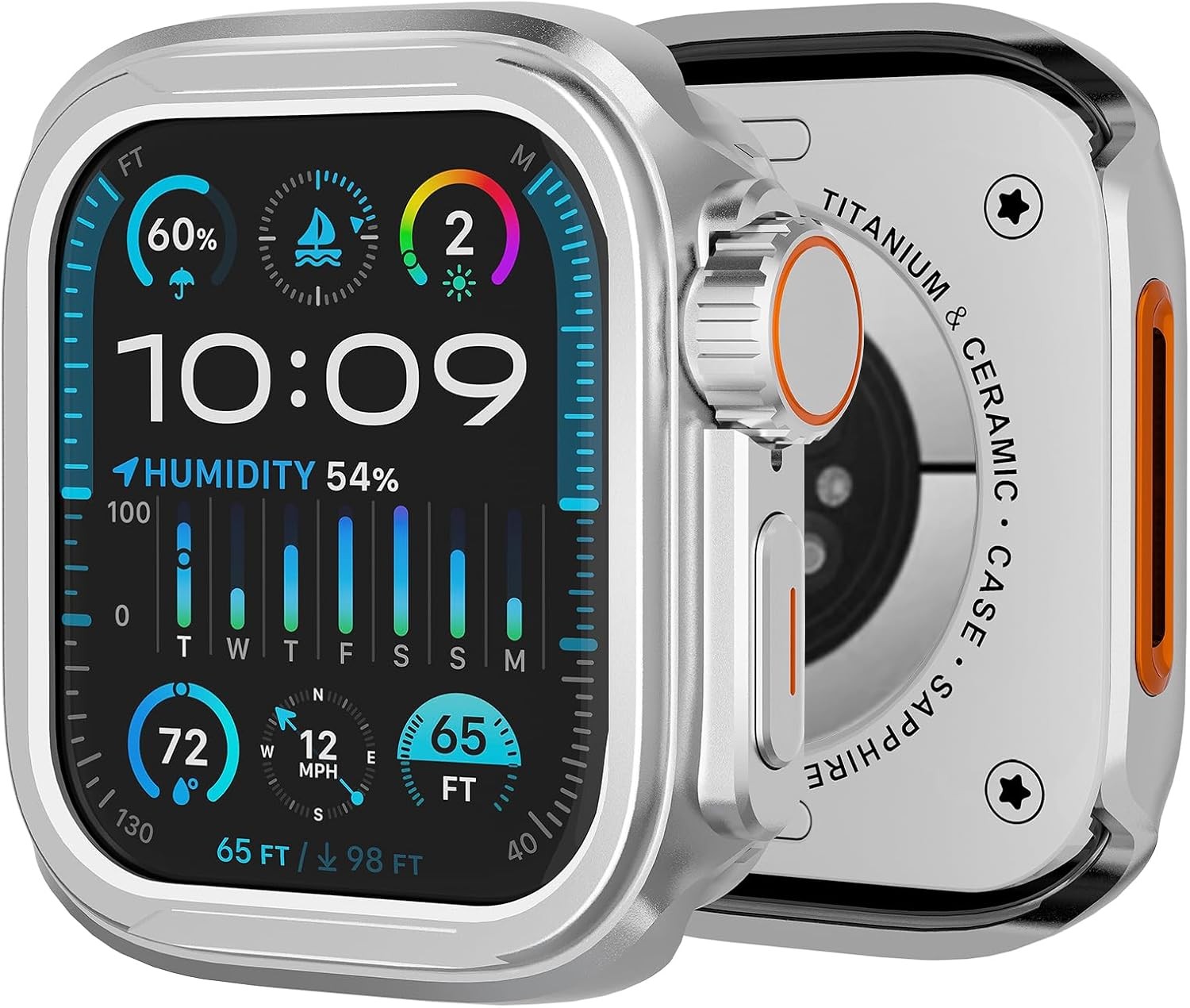 2 in 1 Metal Alloy Case for Apple Watch Series 11/10 46mm, Shockproof Bumper