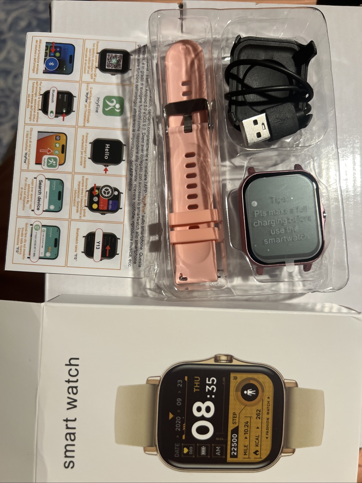 Y13 smart watch Heart Phone,music,steps,date,text And More