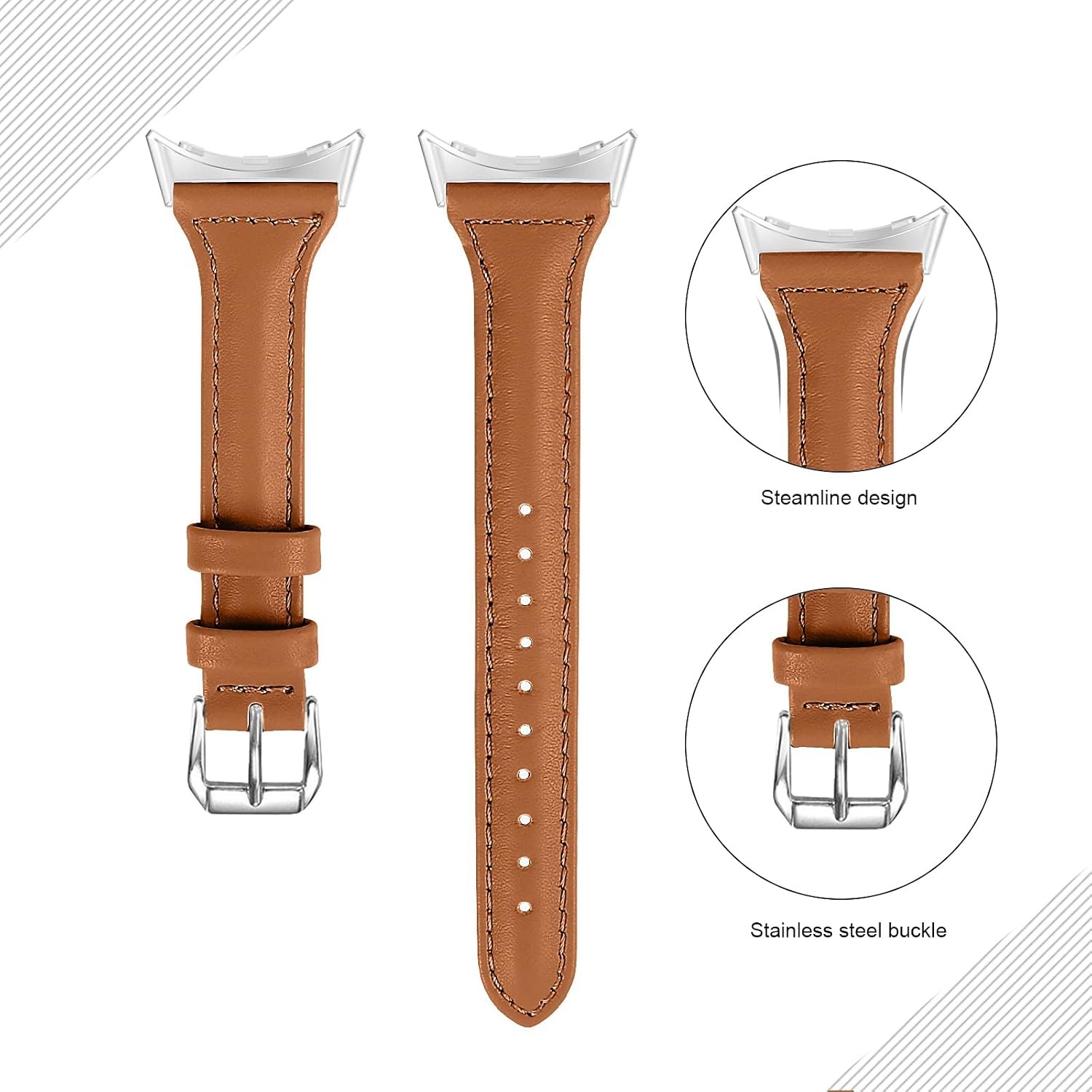 Narrow Leather Bands in Colorful Design for Google Pixel Watch 4 41mm – Unbrande