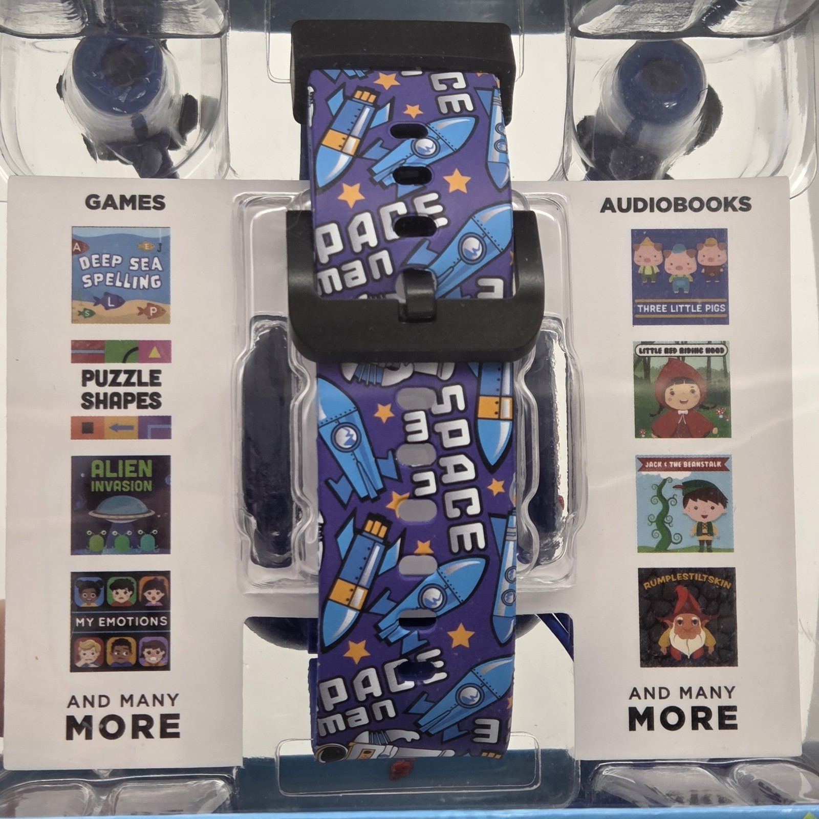 iTech Jr. Kids Smartwatch & Earphones Set Blue Space MP3 Games Audiobooks