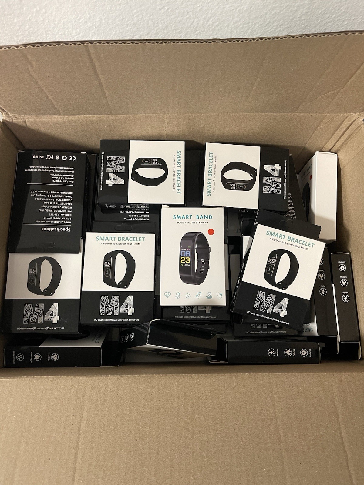 Wholesale Lot 105 Smart Watches Fitness Trackers Bluetooth Heart Rate Monitor