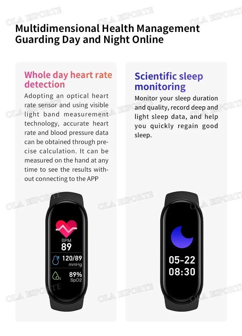M7 Smart Watch Fitness Tracker Heart Rate Sleep Monitor Waterproof Band ⌚