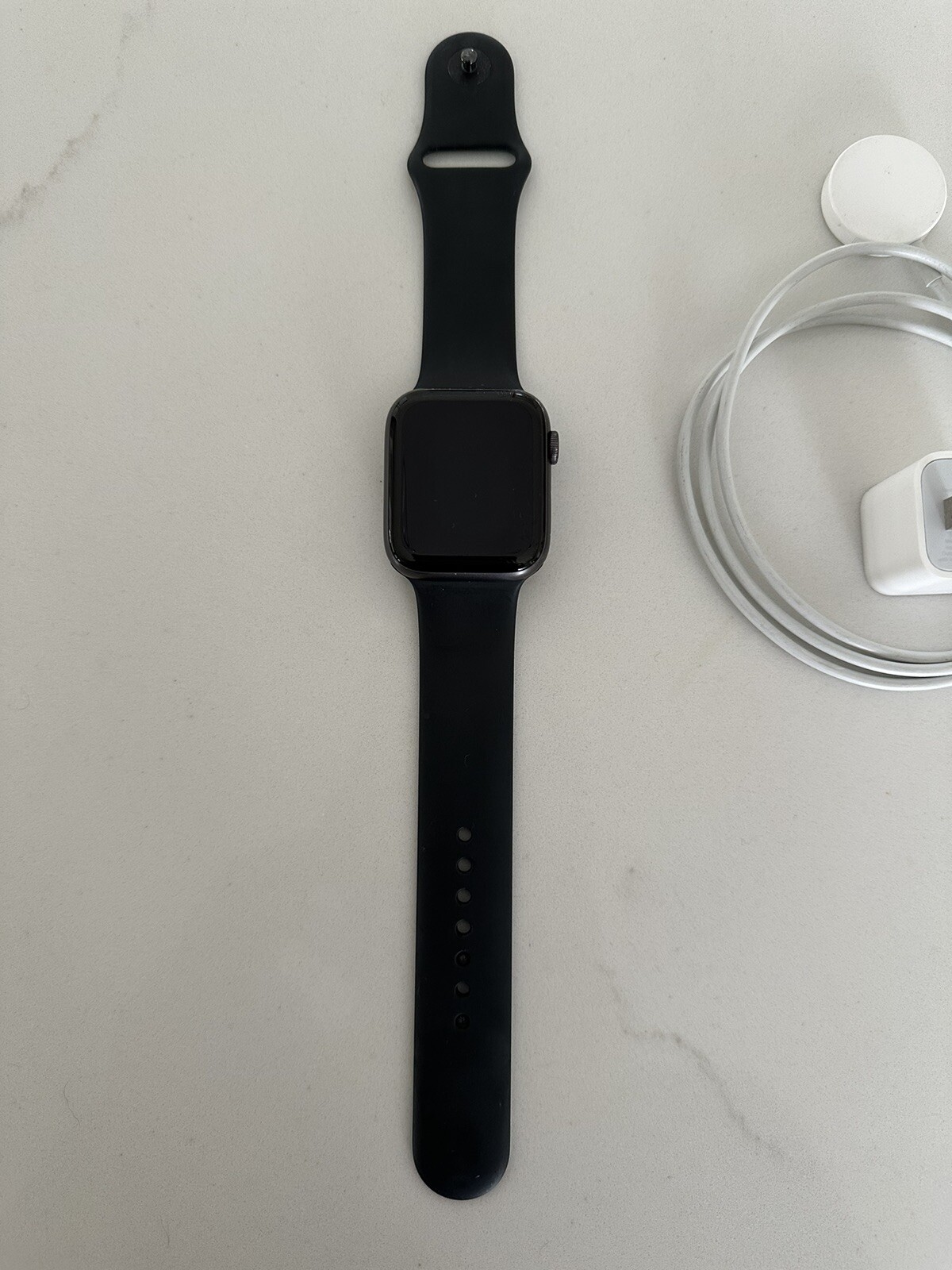 Apple Watch Series 6 44mm Space Gray Aluminum Case with Black Sport Band -…