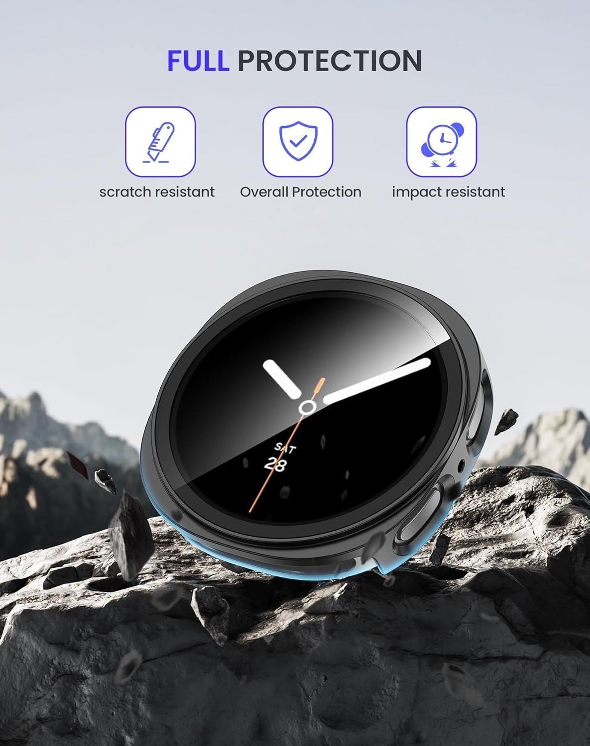 Case for Samsung Galaxy Watch 8 44mm Waterproof, Touch-Responsive, 1-Pack