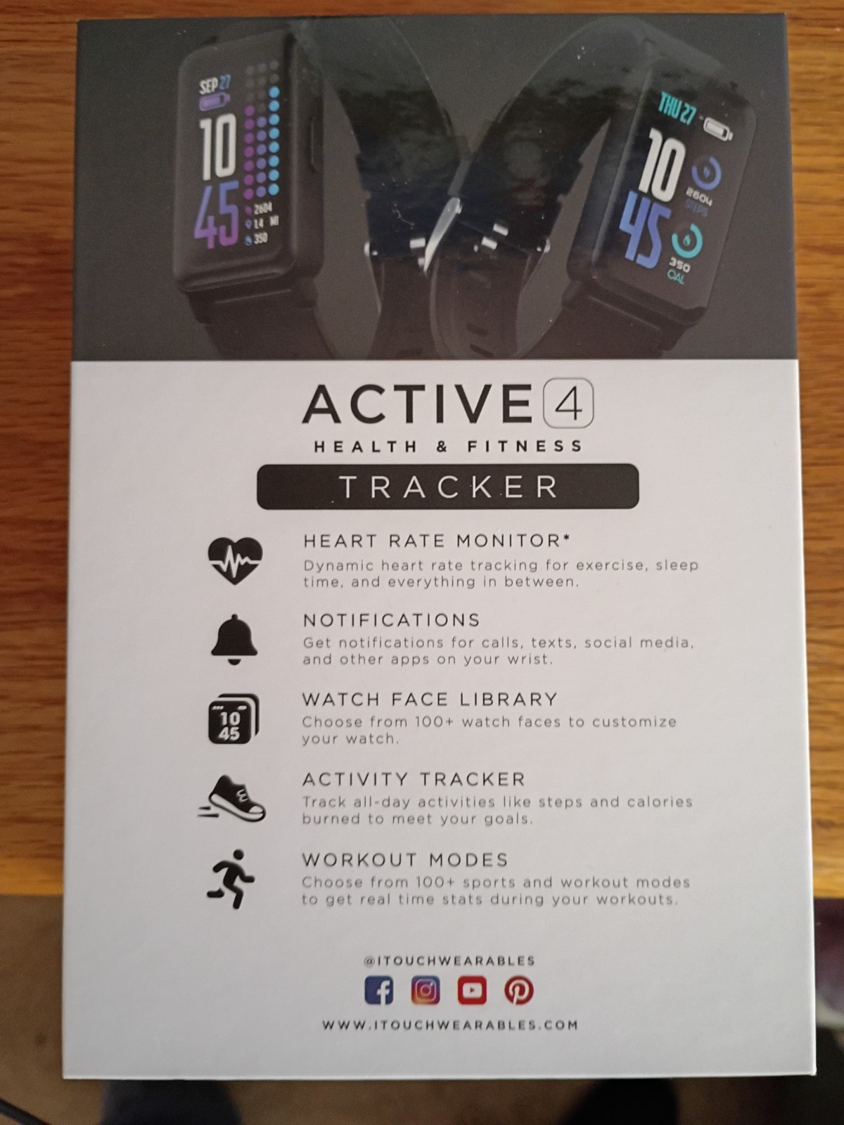 iTouch Wearables Active 4 Water Resistant Fitness Tracker