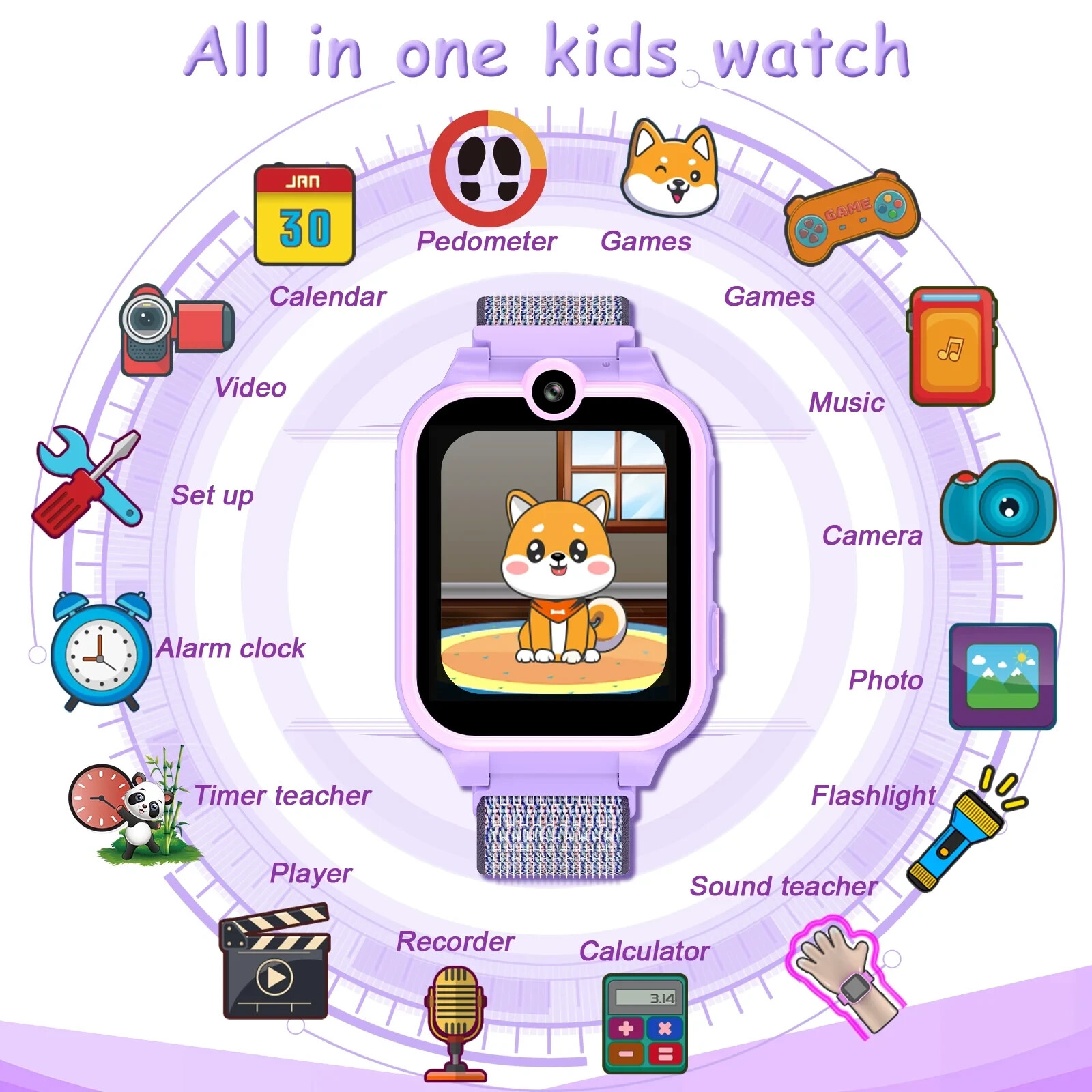 PTHTECHUS Smart Watch for Kids with MP3 Music Double Cameras 24 of Games