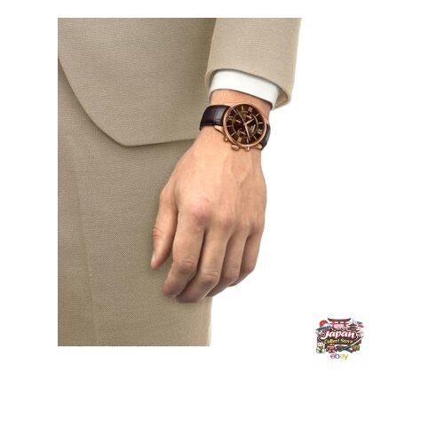 TISSOT Chemin des Tourelles Men’s Watch with Leather Strap and Brown Dial