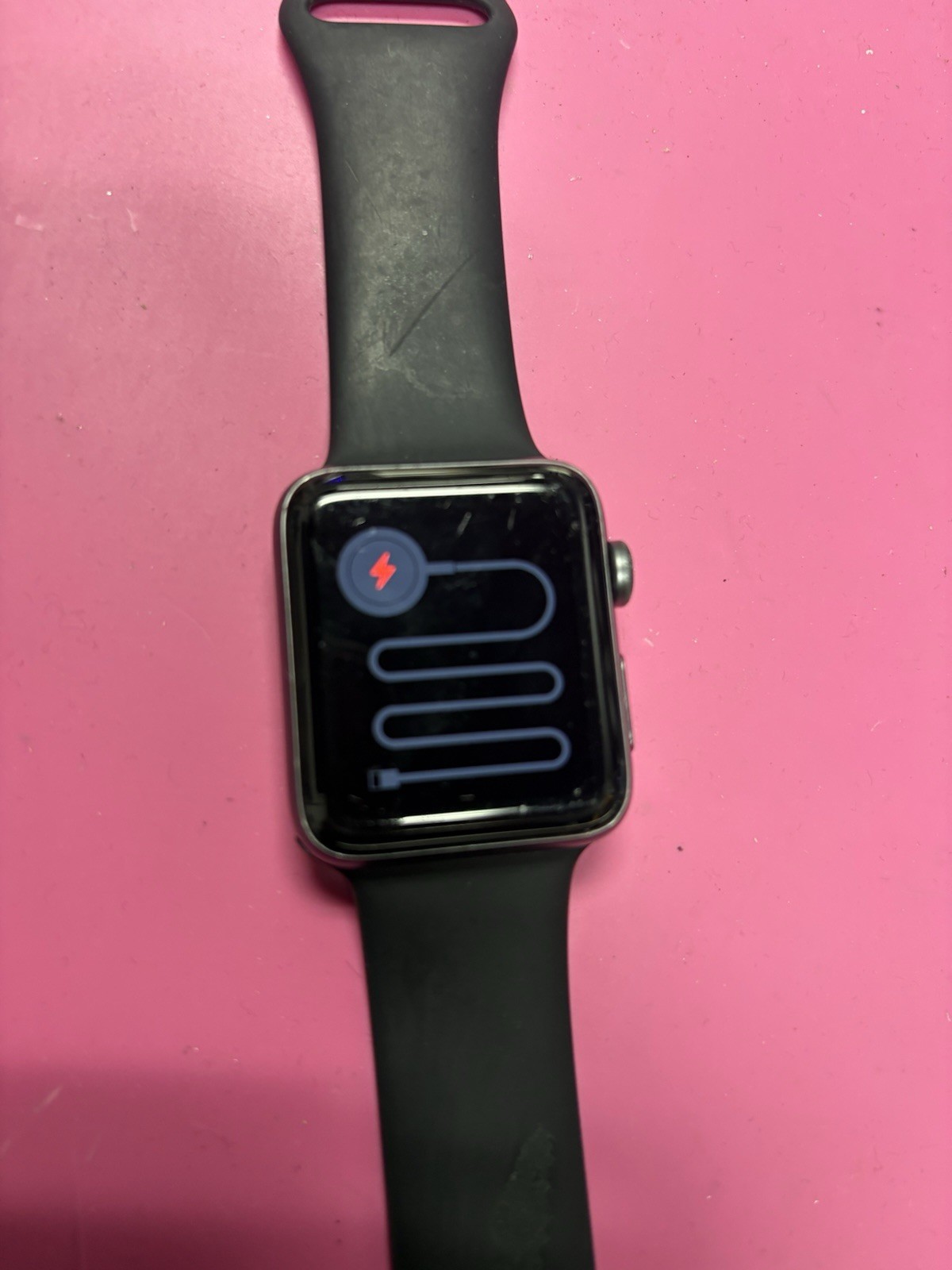 AP Ple Watch Series 2 42mm Space Gray Black Silicone Band