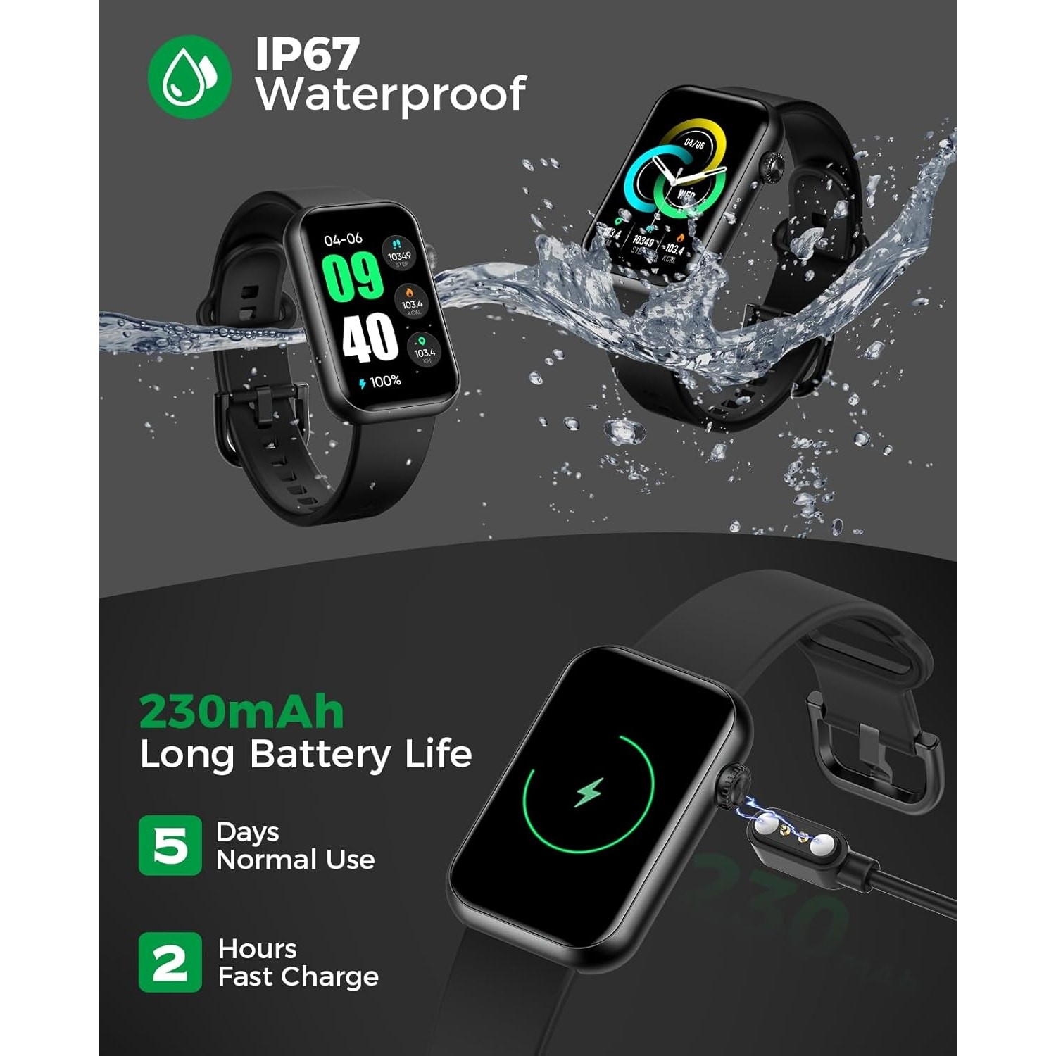 EGQNIR Smart Watch Fitness Tracker