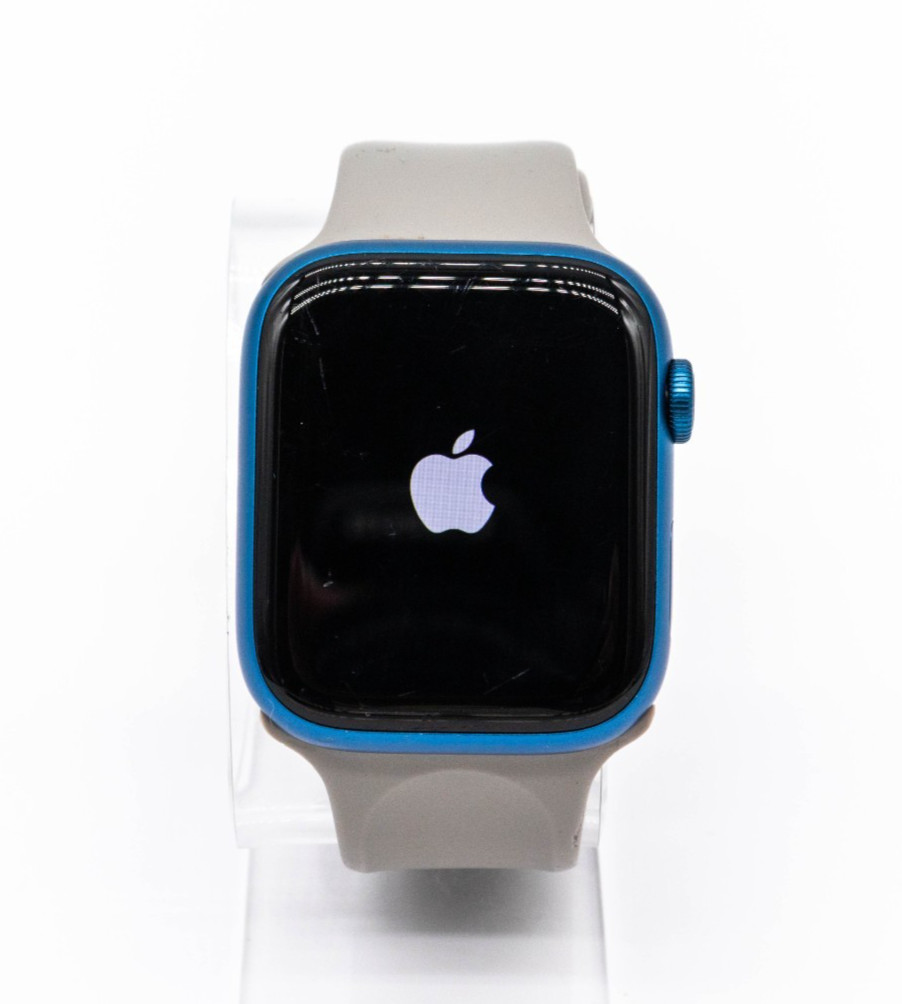 Apple Watch – Series 7 – 45mm – GPS+Cellular – Blue Aluminum – Gray Sport Band