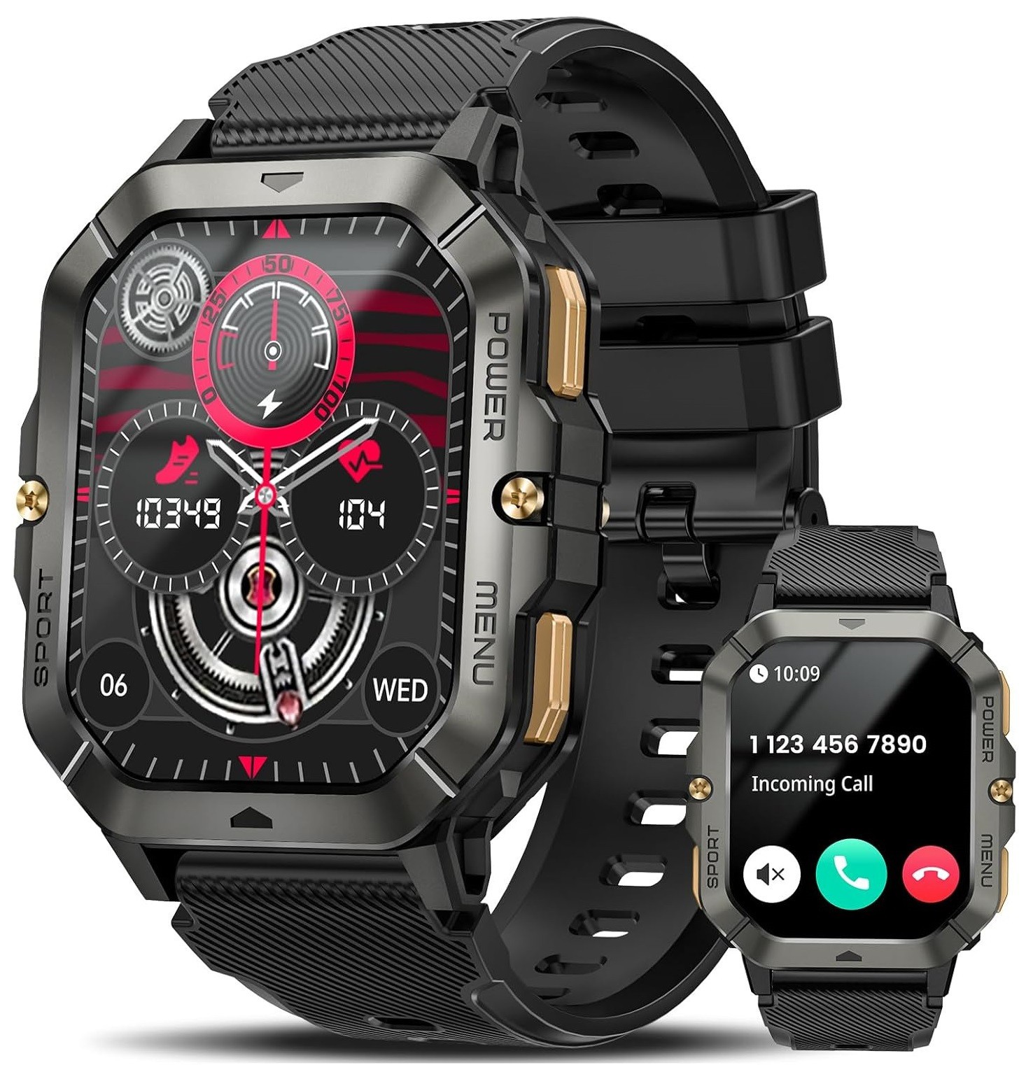 Reloj Inteligente Militar Bluetooth De Hombre Para iPhone Samsung Android NEW US