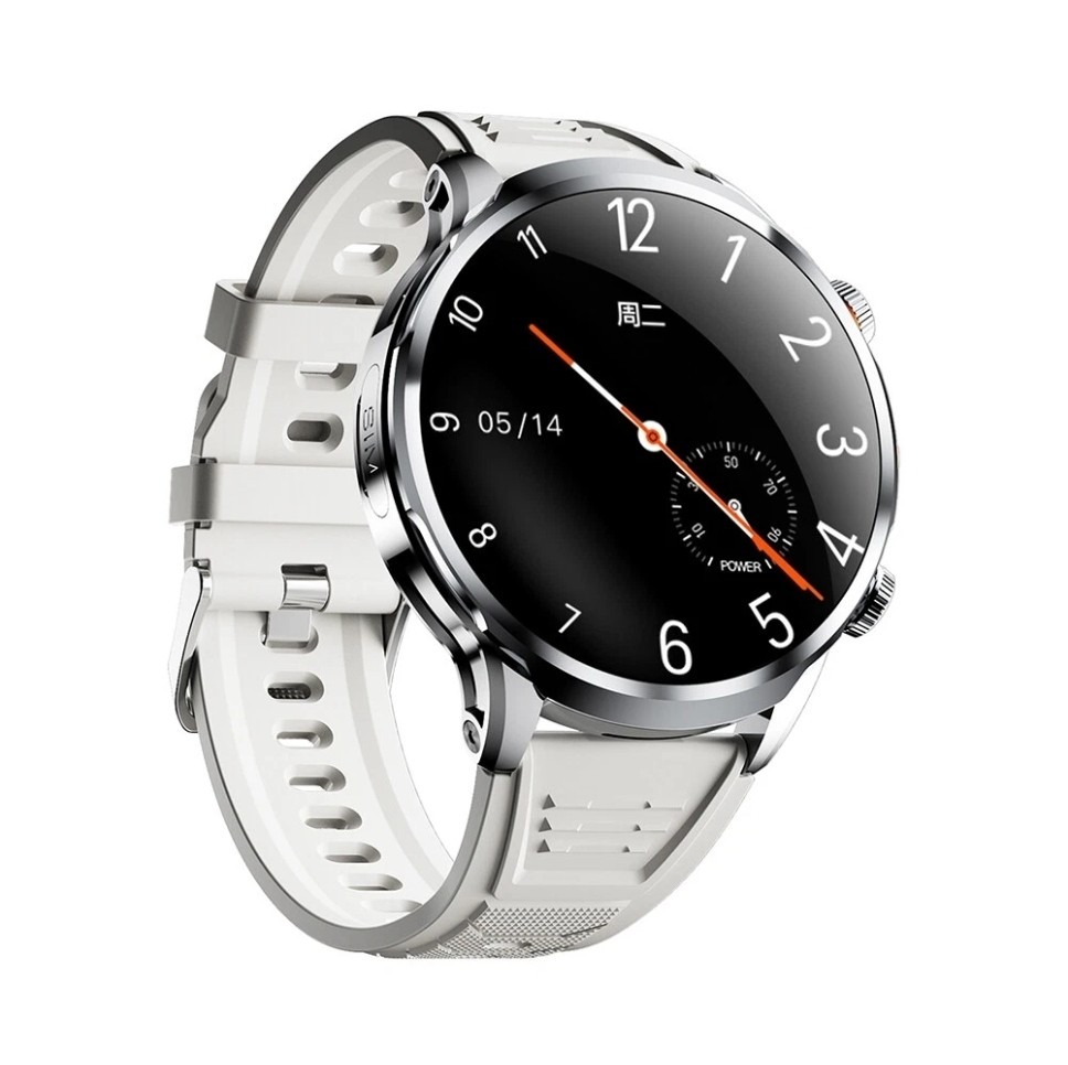 Smart Bracelet 46mm Stainless Steel GPS Camera Fitness Tracker White/Black
