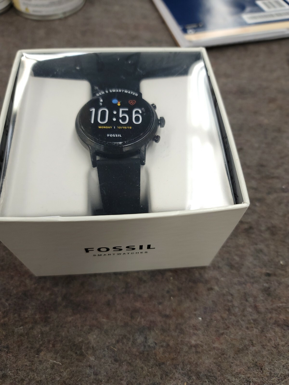 Fossil Gen 5 4mm Black Silicone Black Smartwatch 
