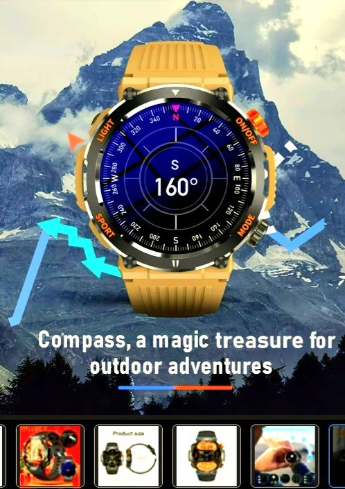Smart Watch Bluetooth Call Outdoor LED Fitness Tracker Android iPhone