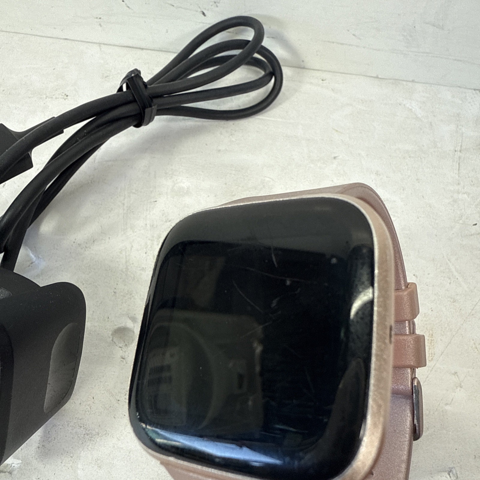 Fitbit Versa 2 Health & Fitness Smart Watch Copper Rose Pink Band FB507 TESTED ✅