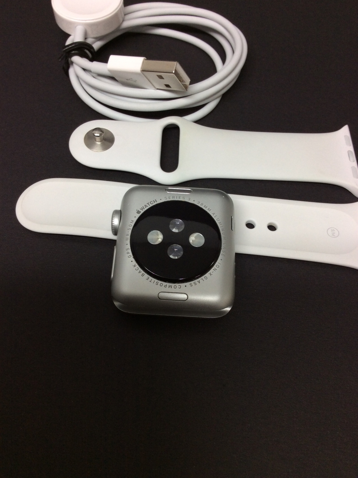 Apple Watch Series 3 GPS with White Sport Band 38mm Silver Model MTEY2LL/A