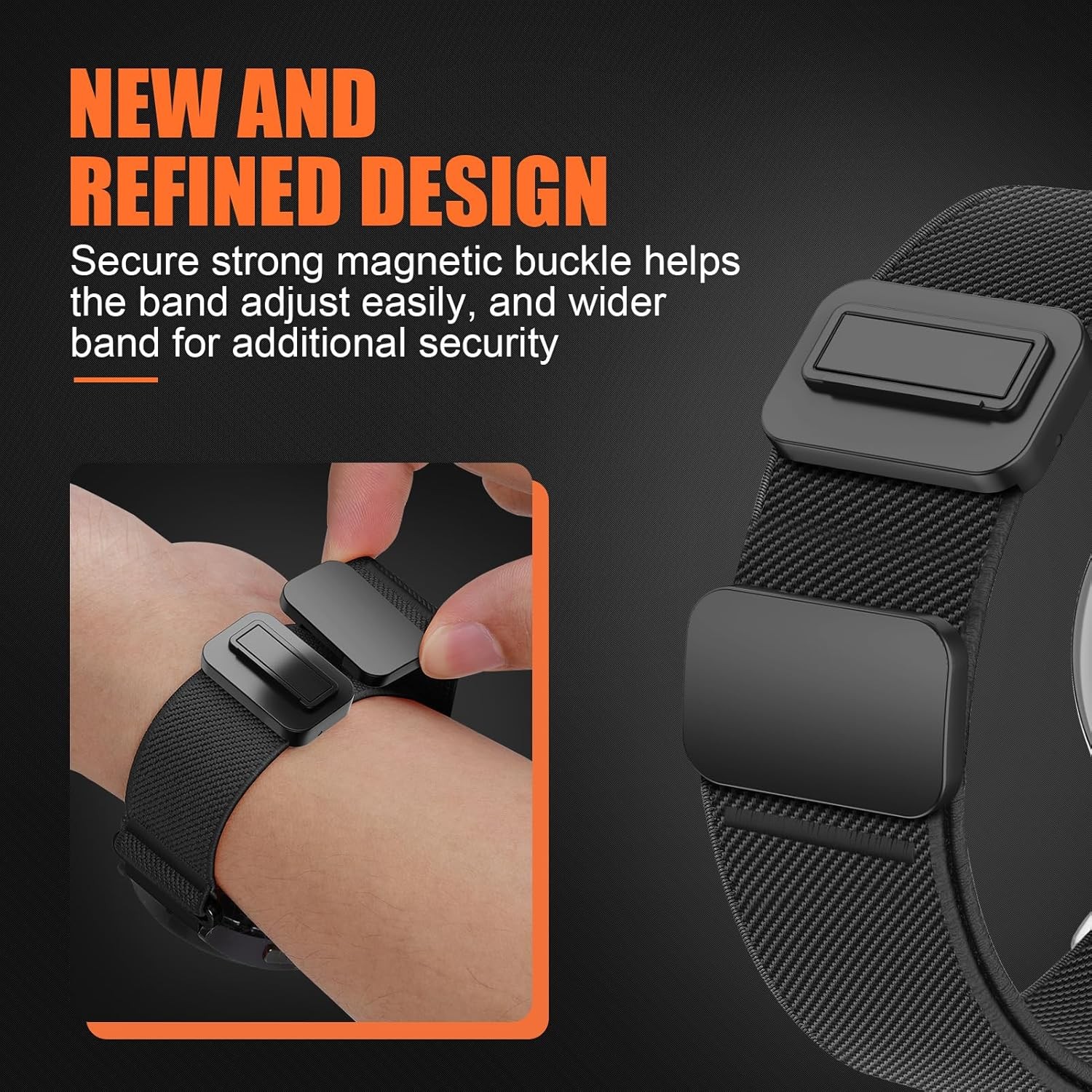 Elastic Magnetic Band for Samsung Galaxy Watch 40mm 44mm – Stretchy Nylon Strap